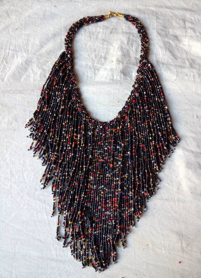 Boho Statement Jewelry/Colorful Seed Bead Necklace/Layered Necklace for Women/Gift for Her/Handmade Beaded Necklace/gift for women