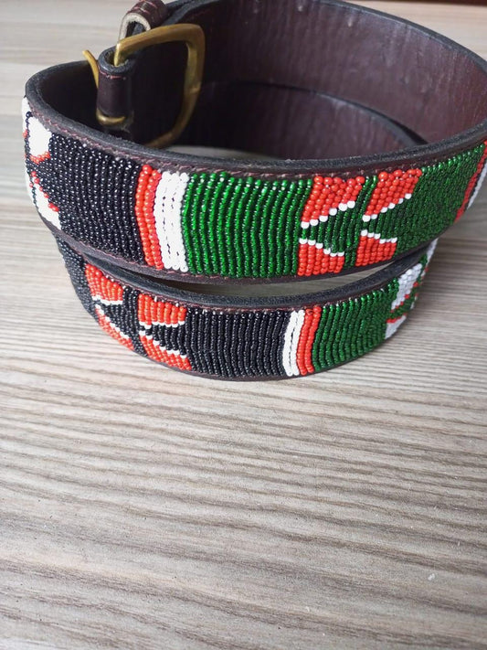 Maasai belt, Leather belt, Beaded belt, Handmade belt, Christmas gifts for loved ones African beaded belt, unisex belt, Casual belt, Boho