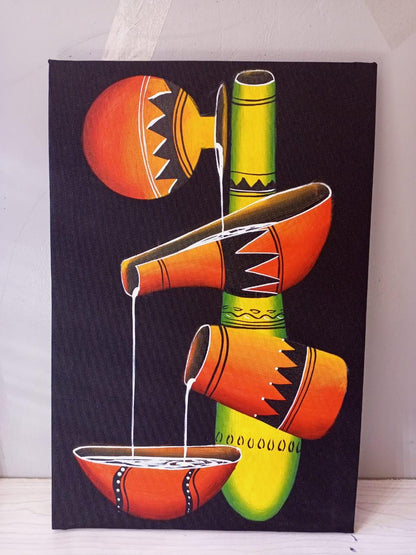 Handmade Canvas Wall Art | Festive Christmas Decor | Unique Gift for Holidays | Modern Boho Home Accent | Ready-to-Hang Painting