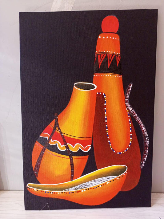 Handmade Canvas Wall Art | Festive Christmas Decor | Unique Gift for Holidays | Modern Boho Home Accent | Ready-to-Hang Painting