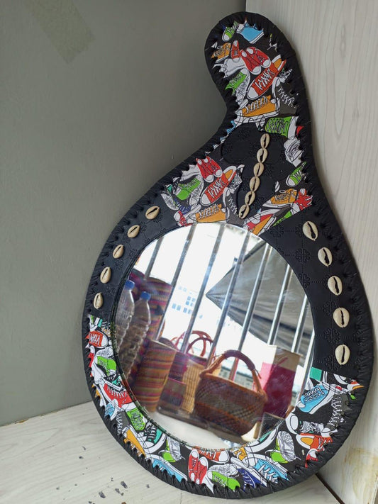 Elegant Art Decor Mirror | Unique Christmas Gift | Modern Wall Mirror for Home Decor | Holiday Living Room Accent | Handcrafted Mirror Gift