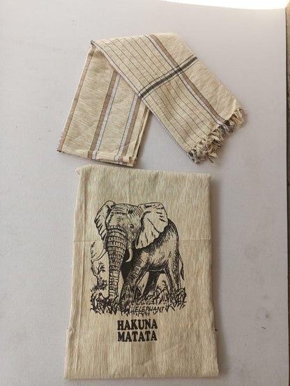 Hakuna Matata Authentic Kenyan Kikoy, Handwoven Wraps - Scarves & Beachwear, African Sarong, Beach Cover Up