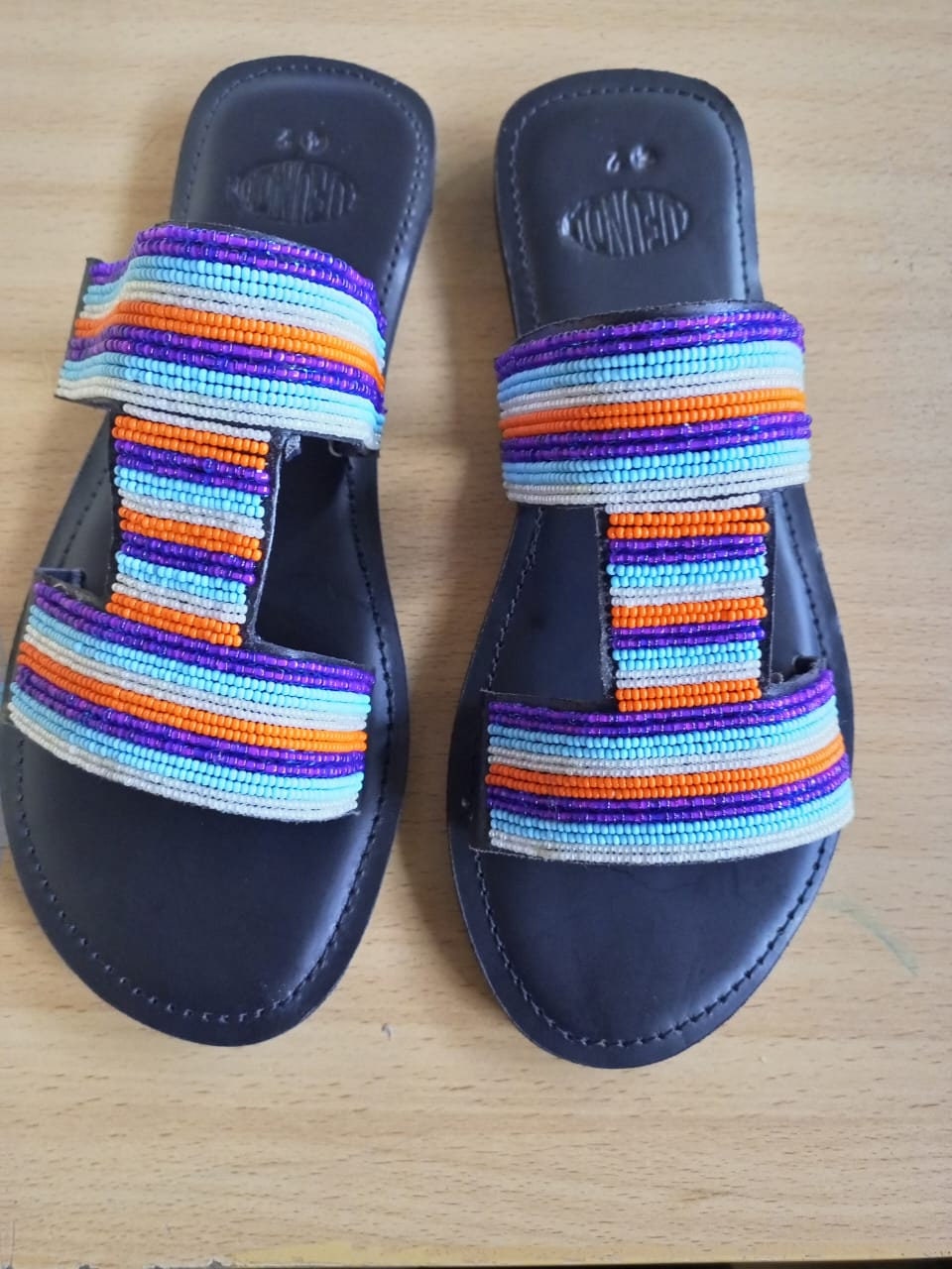 Handmade African Beaded Sandals/Authentic Maasai-Style Leather Flip-Flops Women/Boho Beach Sandals/Comfortable Summer Sandal African Gifts