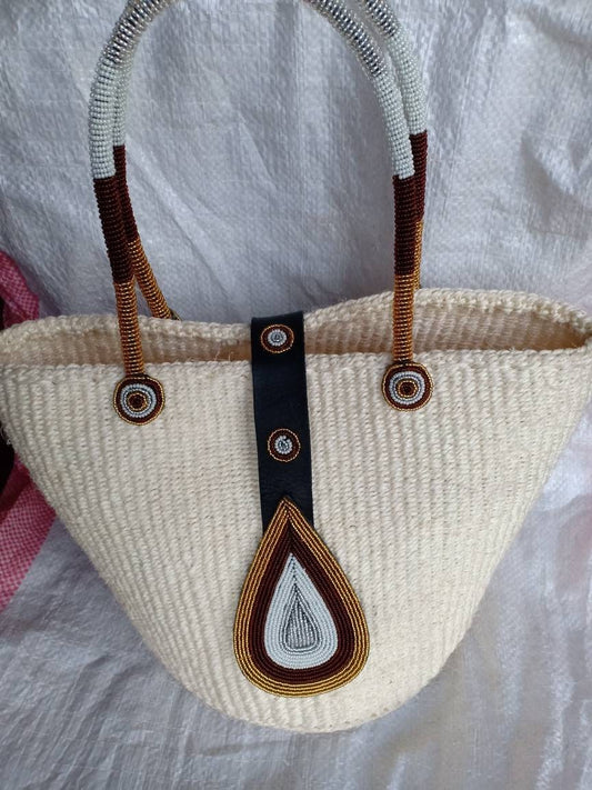 Handmade Woven Sisal Sling Bag - Boho Eco-Friendly Crossbody Bag | Sustainable Natural Fiber Purse | African Artisan Handcrafted Bag
