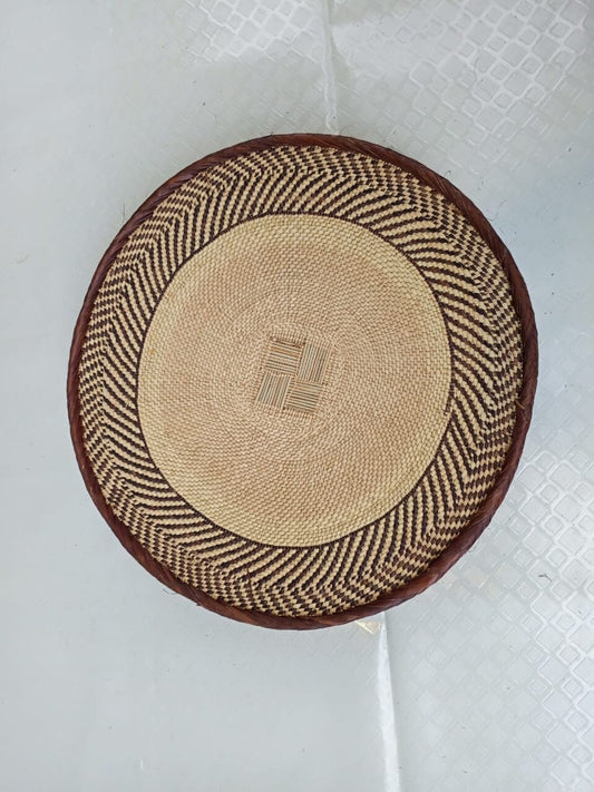 Handwoven Tonga Basket | African Wall Decor | Boho Home Decor | Fair Trade Wall Hanging /Rustic Farmhouse Decor | Handmade Wall Art  size 14