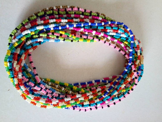 Handmade Waist Beads for Women/African Beaded Body Jewelry/Boho Style, Weight Loss, Belly Chain, Custom Size