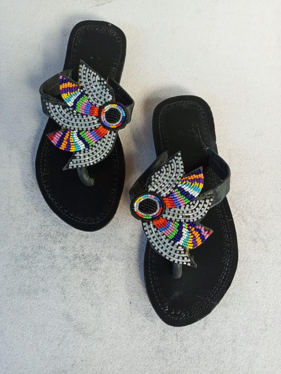 CUSTOMIZED African beaded sandals, summer sandals, Christmas gift for her,mom gift,beach sandals, leather sandals,