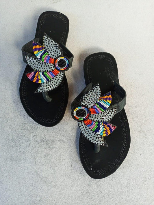 CUSTOMIZED African beaded sandals, summer sandals, Christmas gift for her,mom gift,beach sandals, leather sandals,