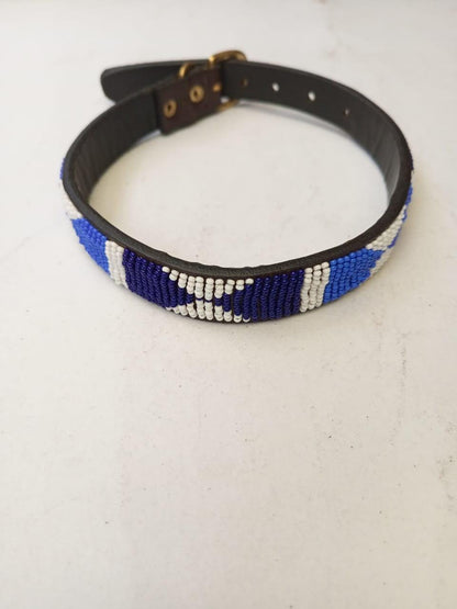 African Beaded Collar, Handmade Dog Collar , Maasai collar, Leather collar, Pet Gift, Christmas gift, Pet collar, Dog leash, Pet lead
