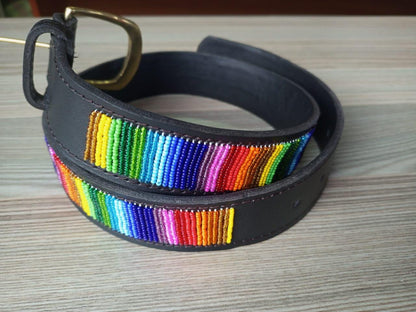 Maasai belt, Leather belt, Beaded belt, Handmade belt, Christmas gifts for loved ones African beaded belt, unisex belt, Casual belt, Boho