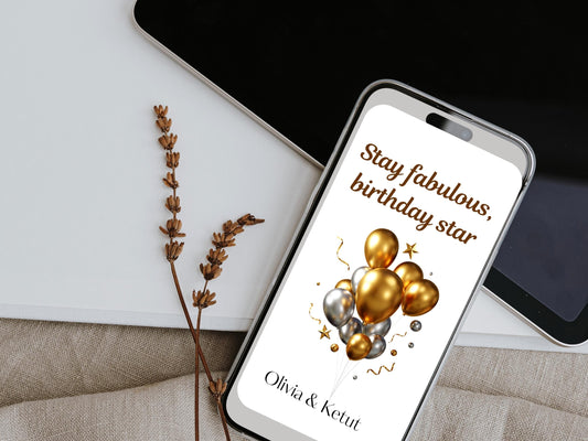 Digital Birthday Card - Instant Download - Cute & Creative Birthday E-Card - No Customization - Perfect for Any Age. single-sided digital